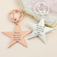 Personalised Shiny Star Keyring