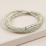 Crystal Mesh Wrap Bracelet in Gold