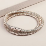 Crystal Mesh Wrap Bracelet in Rose Gold