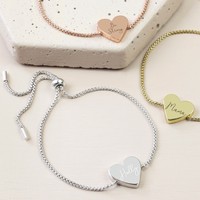 Personalised Box Chain and Heart Bracelet