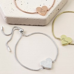 Personalised Box Chain and Heart Bracelet
