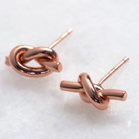 Knot Stud Earrings in Rose Gold