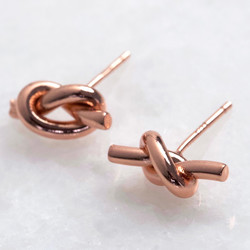 Knot Stud Earrings in Rose Gold