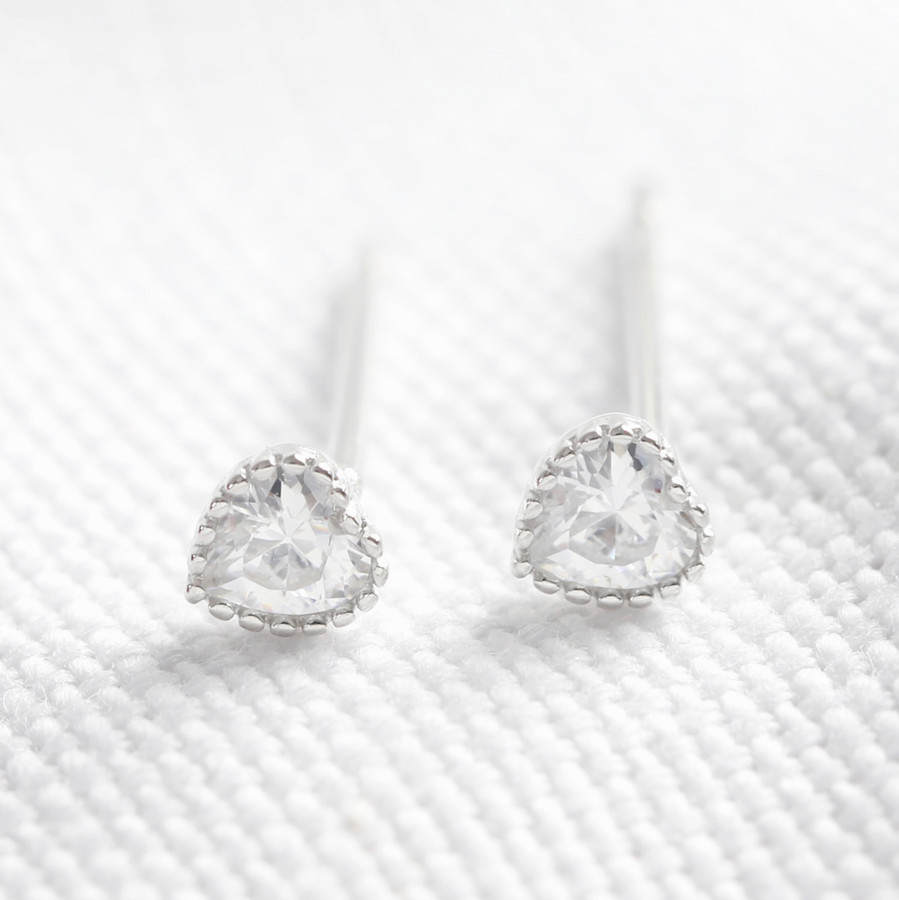 Crisann Diamante Spike Stud Earrings (Silver) - Culturesse