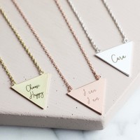 Personalised Large Triangle Necklace