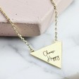 Ladies' Personalised Large Gold Triangle Necklace