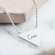 Personalised Large Silver Triangle Necklace