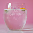 Lisa Angel Engraved Personalised 'Super Duper Happy' Gin Tumbler