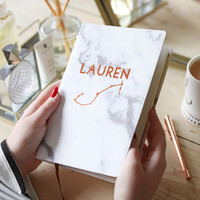 Personalised Constellation Marble Effect Paper A5 Notebook