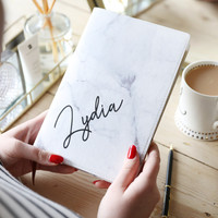 Personalised Name Marble Effect Paper A5 Notebook