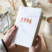 Personalised Year Marble Effect Paper A5 Notebook