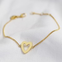 Heart Outline Bracelet in Gold