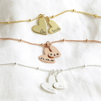 Personalised Falling Heart Charms Bracelet