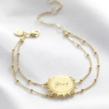Personalised Gold Sterling Silver Sunbeam Bracelet