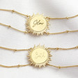 Personalised Gold Sunbeam Bracelet Engraved Finish