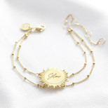 Personalised Gold Sunbeam Bracelet