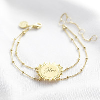 Personalised Gold Sunbeam Bracelet