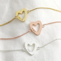 Personalised Heart Outline Bracelet