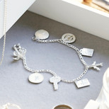 Personalised Sterling Silver Travel Charm Bracelet