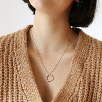 Carly Rowena Gold Sterling Silver Large Organic Shape Hoop Necklace