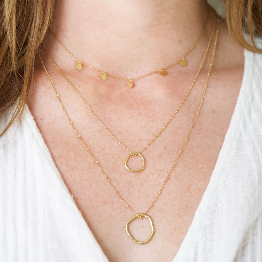 Carly Rowena Large Organic Shape Hoop Necklace | Lisa Angel