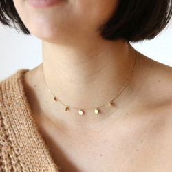 Carly Rowena Gold Sterling Silver Multi Disc Charm Necklace