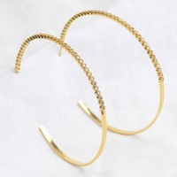 Large Crystal Hoop Earrings in Gold