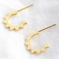 Small Sunshine Hoop Earrings in Gold