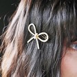 Lisa Angel Ladies' Pearl Bow Hair Clip in Gold