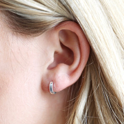 Tiny Sterling Silver Huggie Hoop Earrings