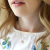 Crystal Daisy Necklace in Gold on Model