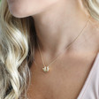 Ladies' Sloth Pendant Necklace in Gold on Model