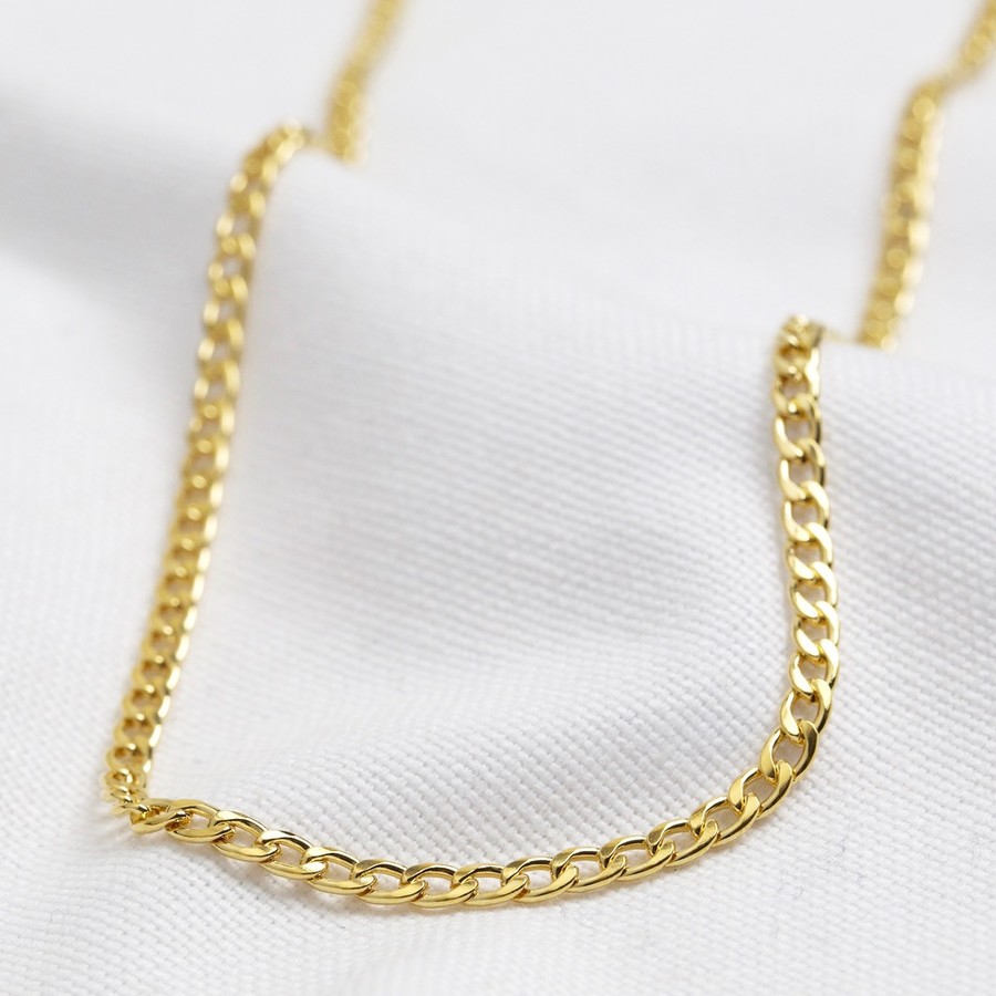 Gold Curb Chain Necklace | Simple 