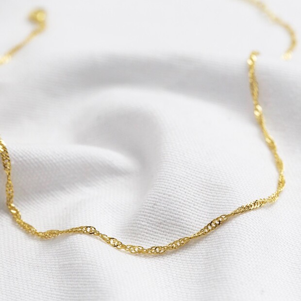 Gold Rope Chain Choker Necklace 