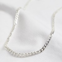 Silver Curb Chain Necklace