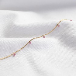 Gold Sterling Silver Semi-Precious Stone Chain Necklace