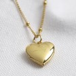 Personalised Engraved Gold Heart Locket Necklace