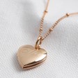 Personalised Engraved Rose Gold Heart Locket Necklace