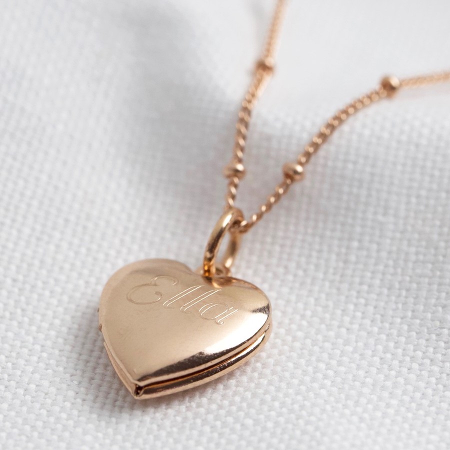 Personalised Engraved Heart Locket Necklace | Lisa Angel