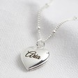 Personalised Engraved Silver Heart Locket Necklace
