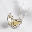 Inside of Personalised Engraved Silver Heart Locket Necklace