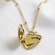 Inside of Personalised Engraved Gold Heart Locket Necklace