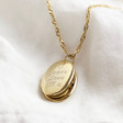 Personalised Engraved Gold Oval Locket Necklace