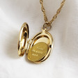 Inside of Personalised Engraved Gold Oval Locket Necklace