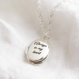 Personalised Engraved Silver Oval Locket Necklace