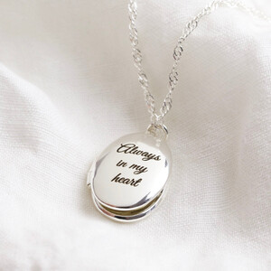 Oval Locket Necklace - Silver
