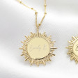 Women's Personalised Gold Sunbeam Pendant Necklace