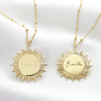 Lisa Angel Ladies' Engraved Gold Sunbeam Pendant Necklace
