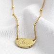 Personalised Gold Hammered Half Moon Necklace