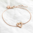 Lisa Angel Rose Gold Personalised Heart Outline Bracelet
